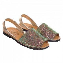 Sandale Curcubeu AVARCA din Glitter si Piele