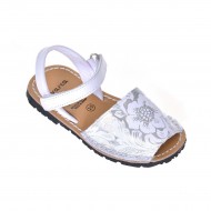 Sandale AVARCA Copii Piele Alba Imprimata - Mei Sandale AVARCA Copii Piele Alba Imprimata - Mei