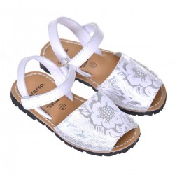 Sandale AVARCA Copii Piele Alba Imprimata - Mei