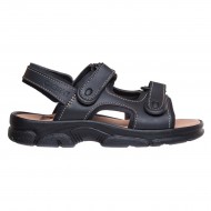 Sandale Barbati Piele Neagra Nabuc - Oliver