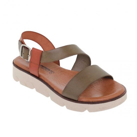 Sandale dama casual talpa joasa Piele Kaki - Sasha