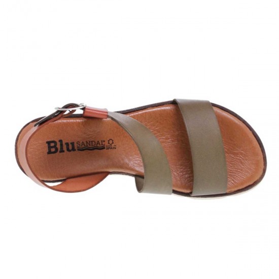 Sandale dama casual talpa joasa Piele Kaki - Sasha