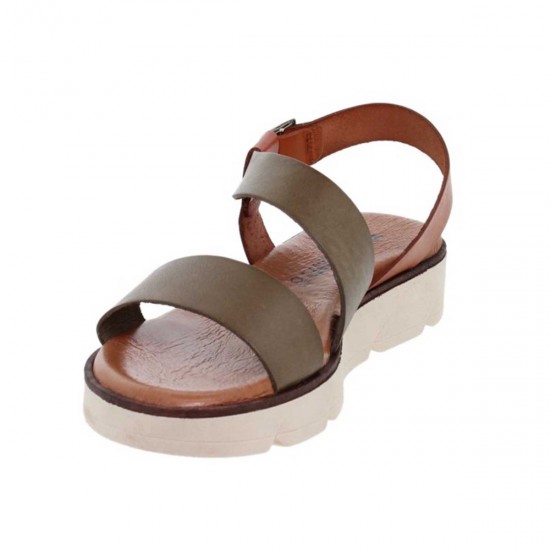 Sandale dama casual talpa joasa Piele Kaki - Sasha