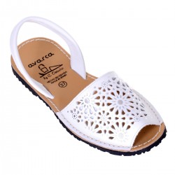 Sandale Albe AVARCA Piele Perforata - Amy