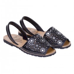 Sandale Negre AVARCA Piele Perforata - Amy