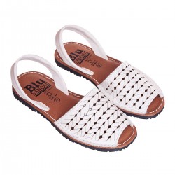 Sandale AVARCA Piele Perforata Alba- Heba