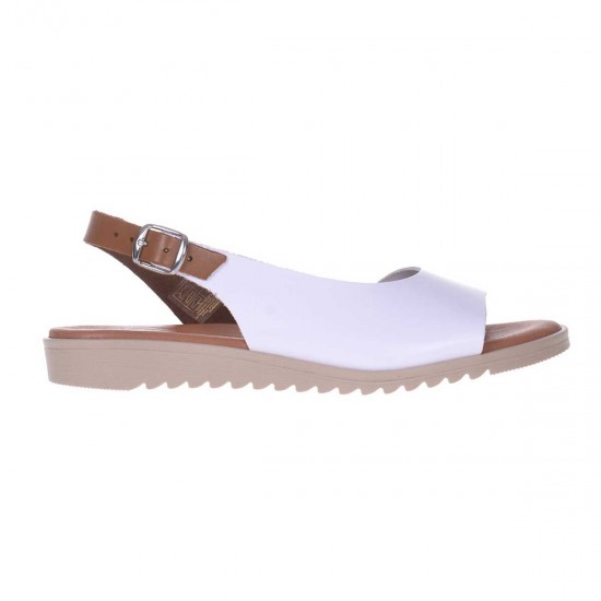 Sandale casual Femei Piele Naturala Alba - Muna