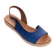 Sandale casual Femei Piele Naturala Albastra - Muna