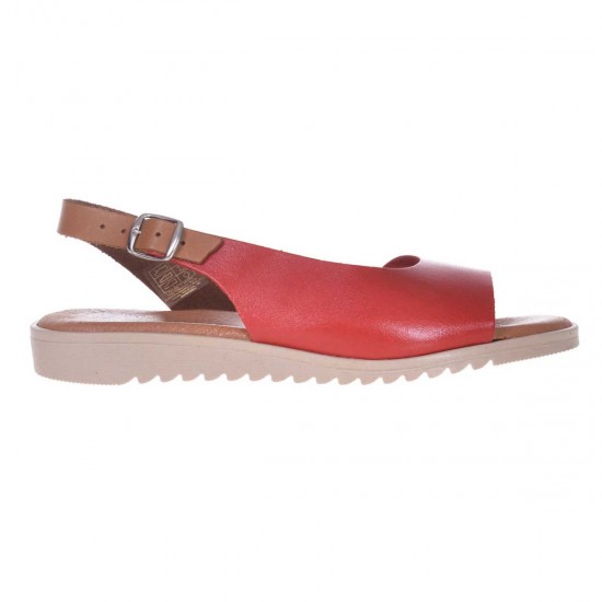 Sandale casual Femei Piele Naturala Rosie - Muna