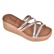 Sandale dama cu platforma culori metalizate - Aria Sandale dama cu platforma culori metalizate - Aria