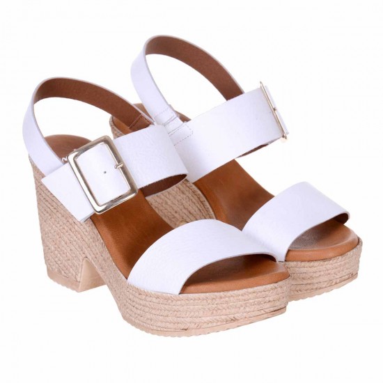 Sandale Dama cu platforma Piele Alba - Vilet Sandale Dama cu platforma Piele Alba - Vilet