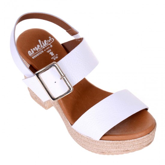 Sandale Dama cu platforma Piele Alba - Vilet Sandale Dama cu platforma Piele Alba - Vilet