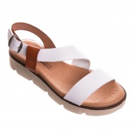 Sandale dama casual talpa joasa Piele Alba - Sasha Sandale dama casual talpa joasa Piele Alba - Sasha