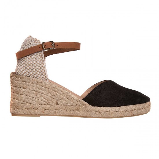 Sandale femei talpa ortopedica Piele Intoarsa Neagra - Kisa