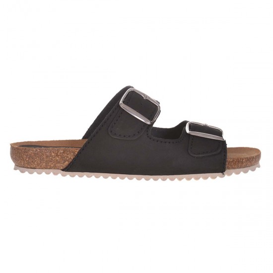 Papuci Dama din piele naturala neagra - Tania