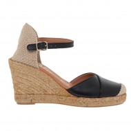 Sandale Negre din Piele Naturala talpa ortopedica - Anca