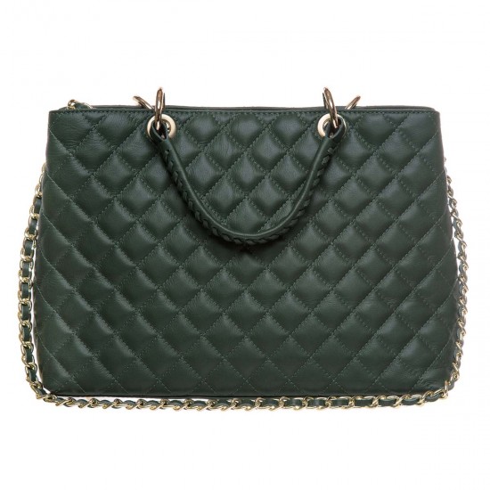 Geanta Piele Verde cu aspect matlasat - Inne